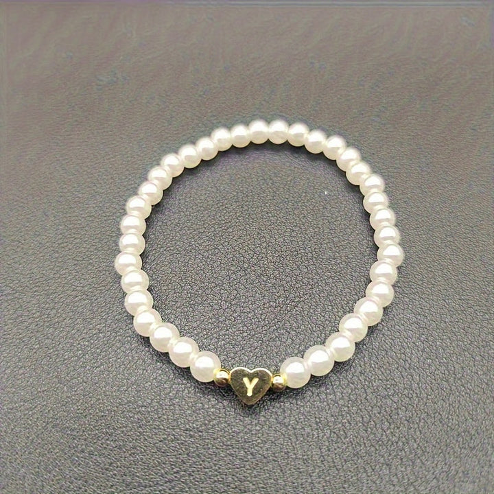 Pulsera de Iniciales de Corazón A-Z Elegante
