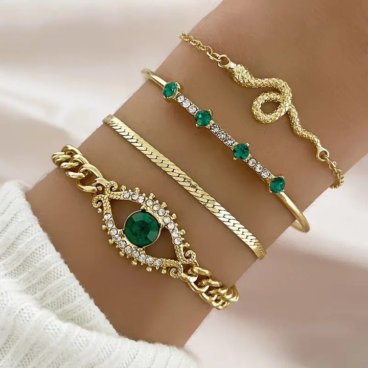 Conjunto de Pulseras Serpina Veyra | Color oro