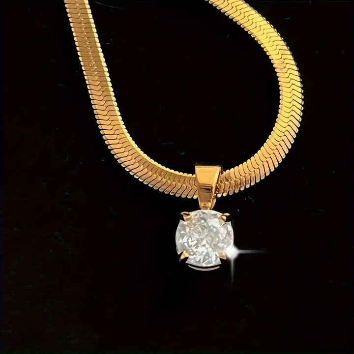 Collar de Colgante de Rhinestones Color oro Elegante