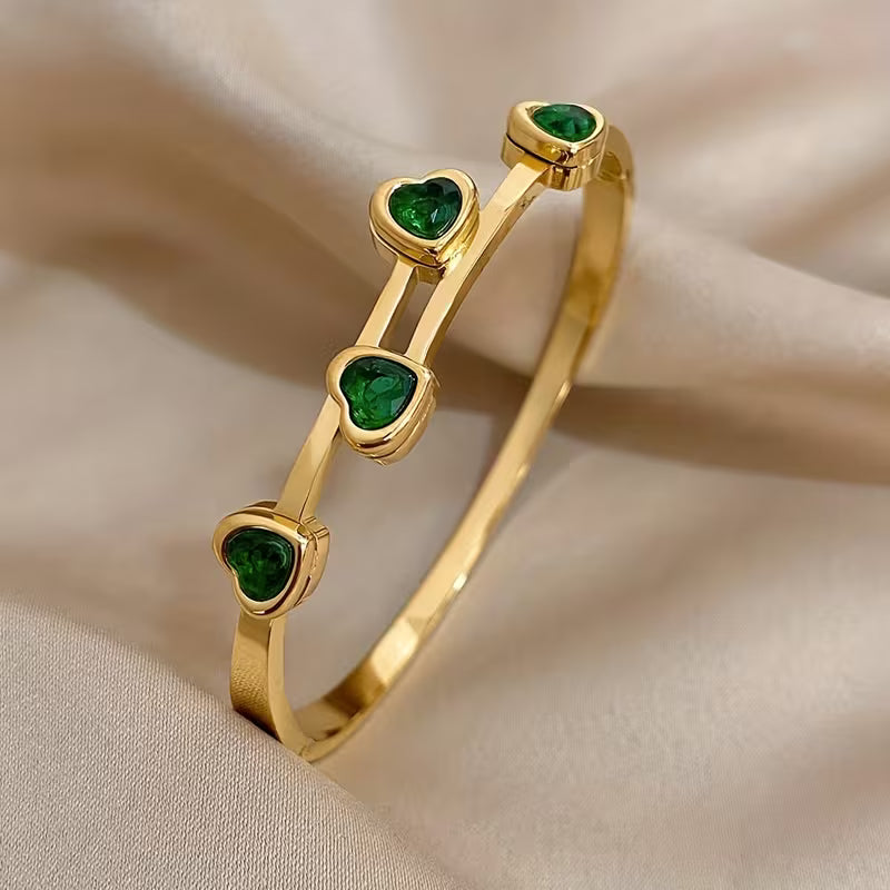 Pulsera Verde Hearts