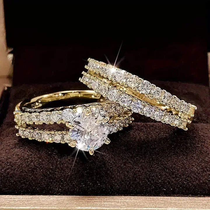 Elegantes Conjunto de Anillos Radiancia Eterna