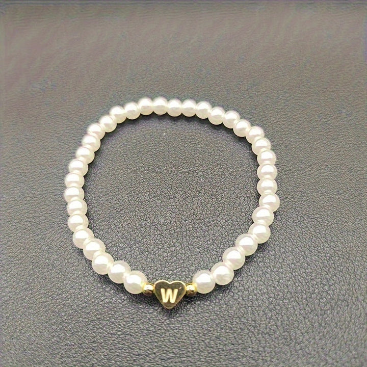 Pulsera de Iniciales de Corazón A-Z Elegante