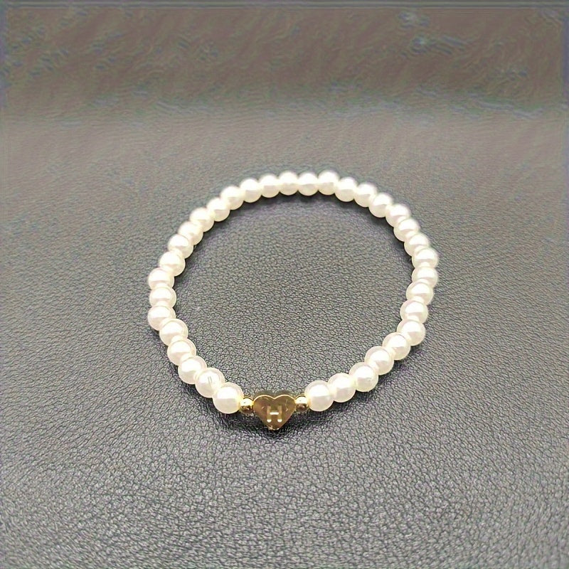 Pulsera de Iniciales de Corazón A-Z Elegante