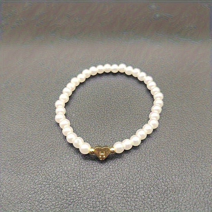 Pulsera de Iniciales de Corazón A-Z Elegante