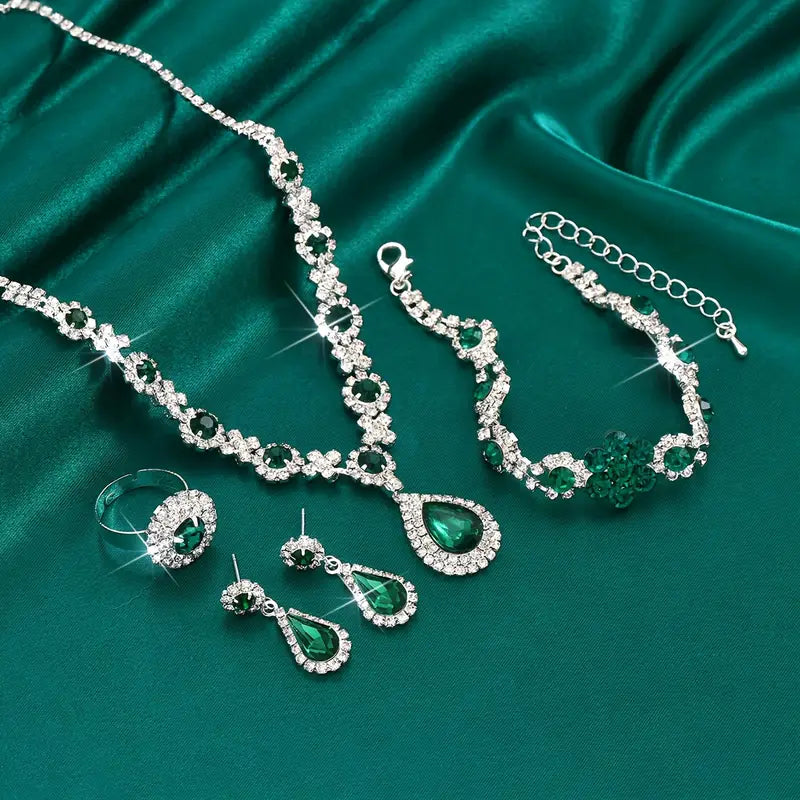 Conjunto de Joyería Adriana Lysandre | Color oro Blanco