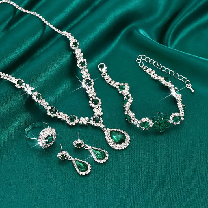 Conjunto de Joyería Adriana Lysandre | Color oro Blanco