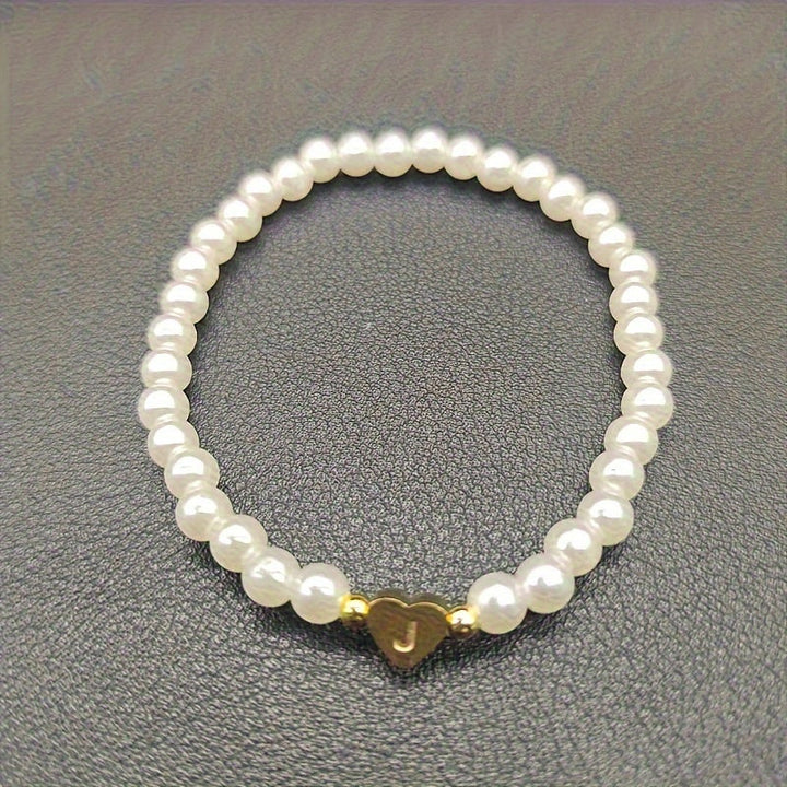 Pulsera de Iniciales de Corazón A-Z Elegante