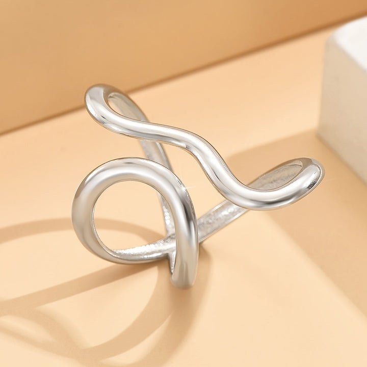 Anillo de Olas Asimétrico Elegante