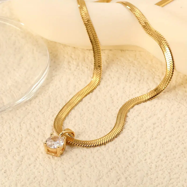 Collar de Colgante de Rhinestones Color oro Elegante