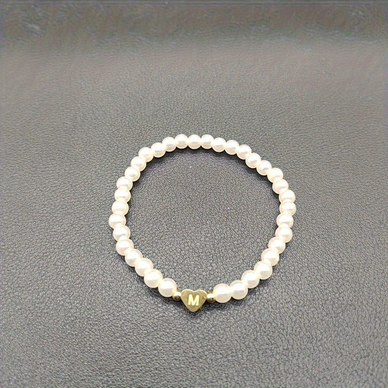 Pulsera de Iniciales de Corazón A-Z Elegante