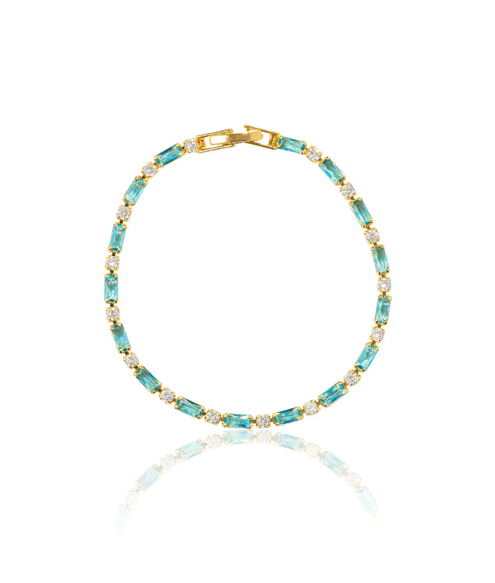 Pulsera Elegante de Turquesa Natural y Color oro