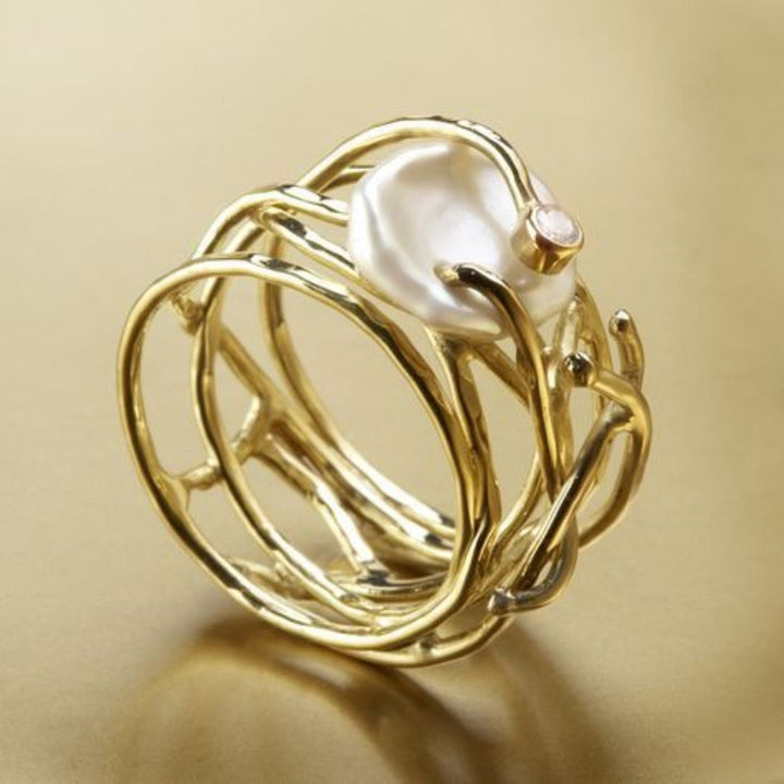 Anillo Retro en Color oro