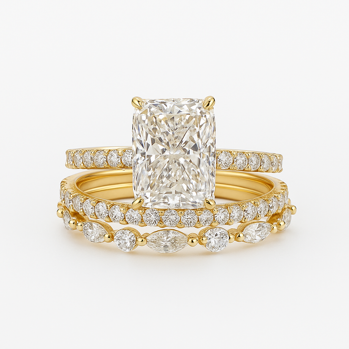 Conjunto de Anillos de Boda de Color oro de 3 Piezas Timeless Jaily