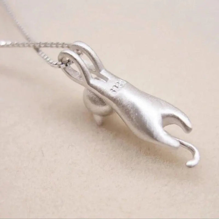 Collar Juguetón de Gato en Color plata de Ley 925