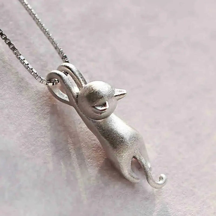 Collar Juguetón de Gato en Color plata de Ley 925