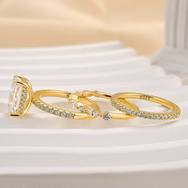 Conjunto de Anillos de Boda de Color oro de 3 Piezas Timeless Jaily