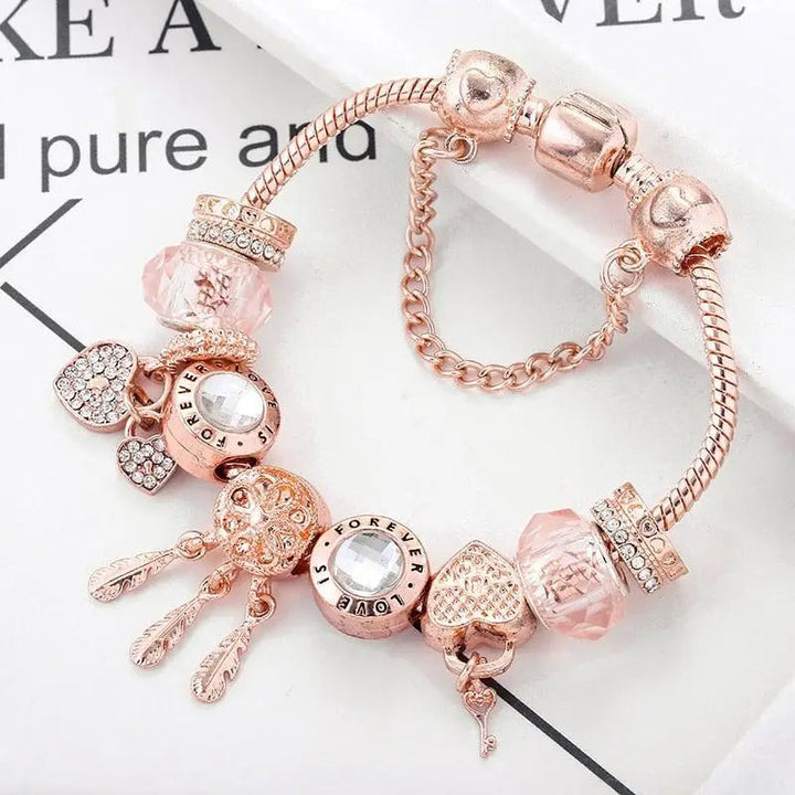 Pulsera atrapasueños con colgantes de color plata de ley incluida
