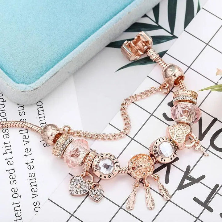 Pulsera atrapasueños con colgantes de color plata de ley incluida