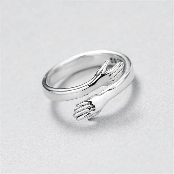Anillo de Abrazo Color plata con Ajuste Personalizable