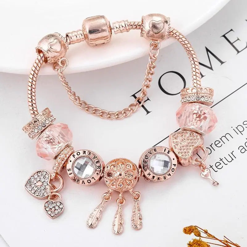 Pulsera atrapasueños con colgantes de color plata de ley incluida