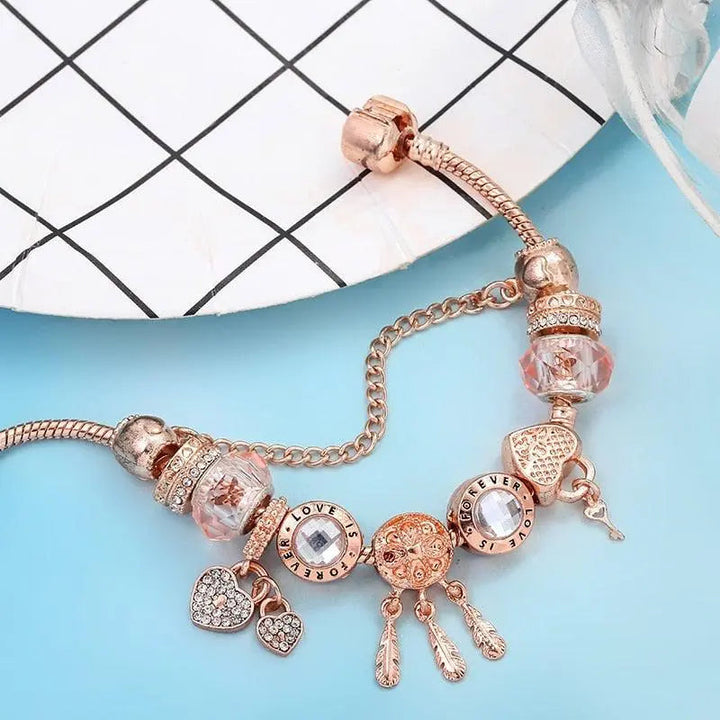 Pulsera atrapasueños con colgantes de color plata de ley incluida