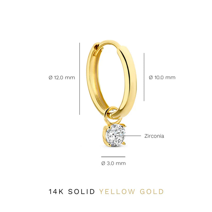 Conjunto de Pendientes de Piedra Color oro Larmes de Lune