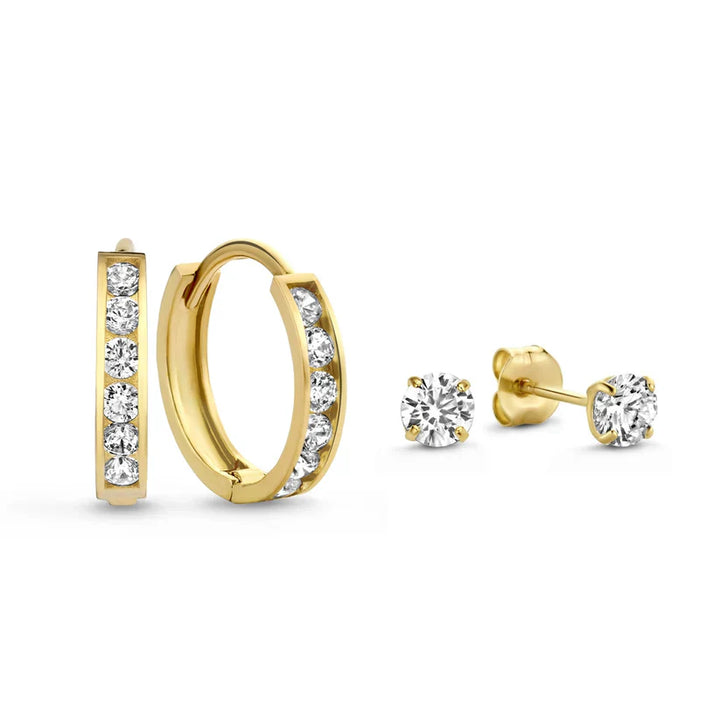 Conjunto de Pendientes de Piedra Color oro Elegante Dara Brillane