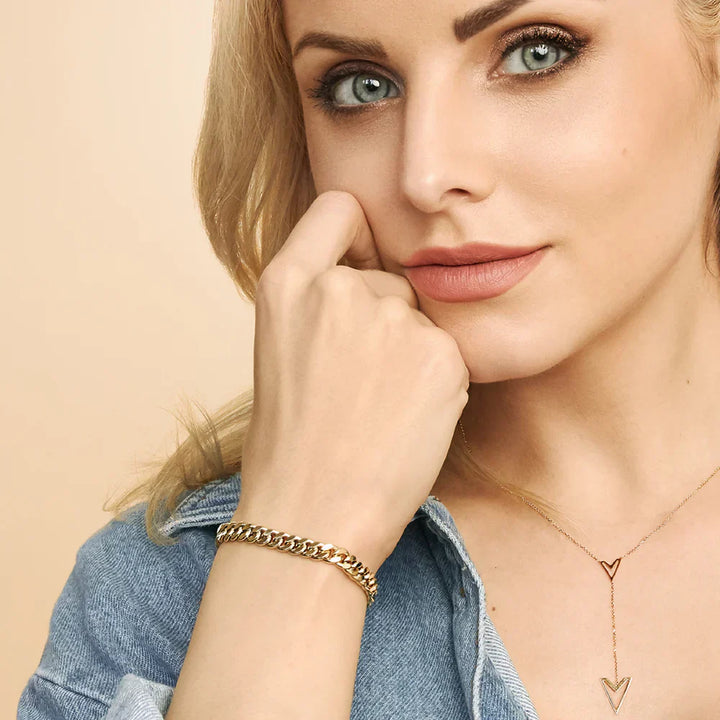 Pulsera Cubana de Color oro Antiguo