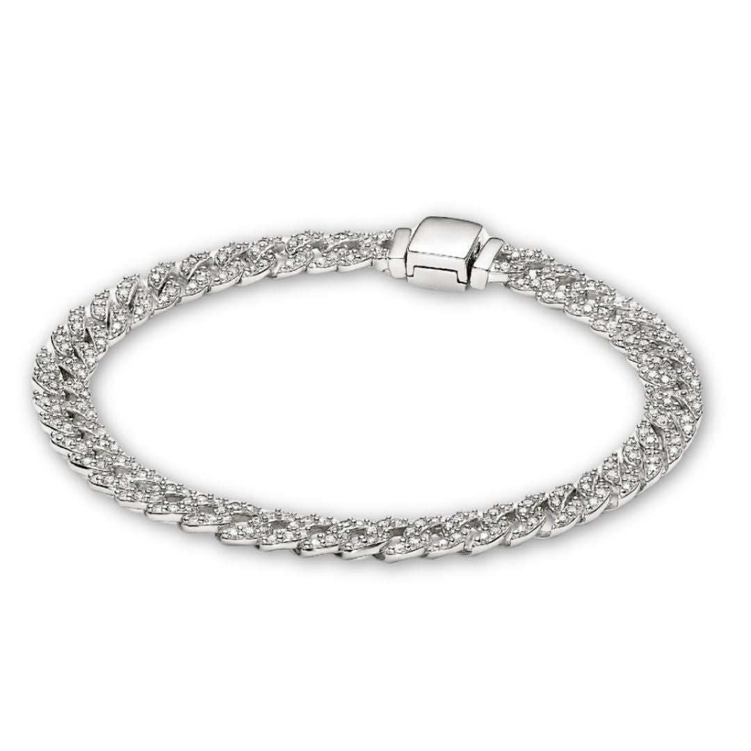 Pulsera Cubana de Color oro Pavé Atemporal