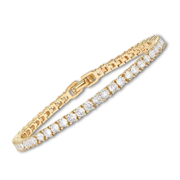 Pulsera de tenis de moissanita color oro