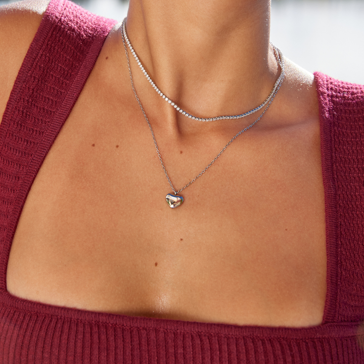 Collar de Cristal Color plata