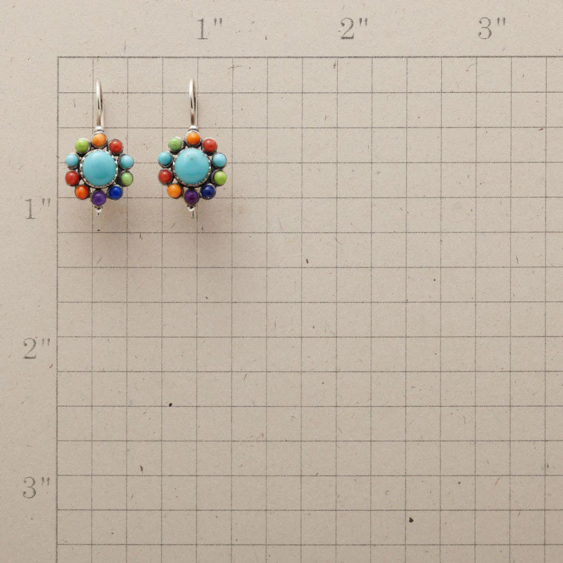 Pendientes de Aro Turquesa Multicolor Chic