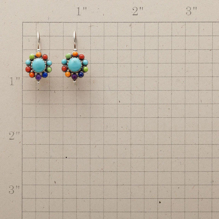 Pendientes de Aro Turquesa Multicolor Chic