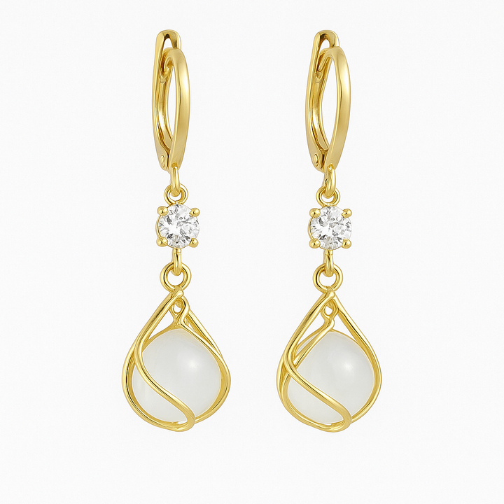 Pendientes de Incrustación Redonda de Color plata Esterlina