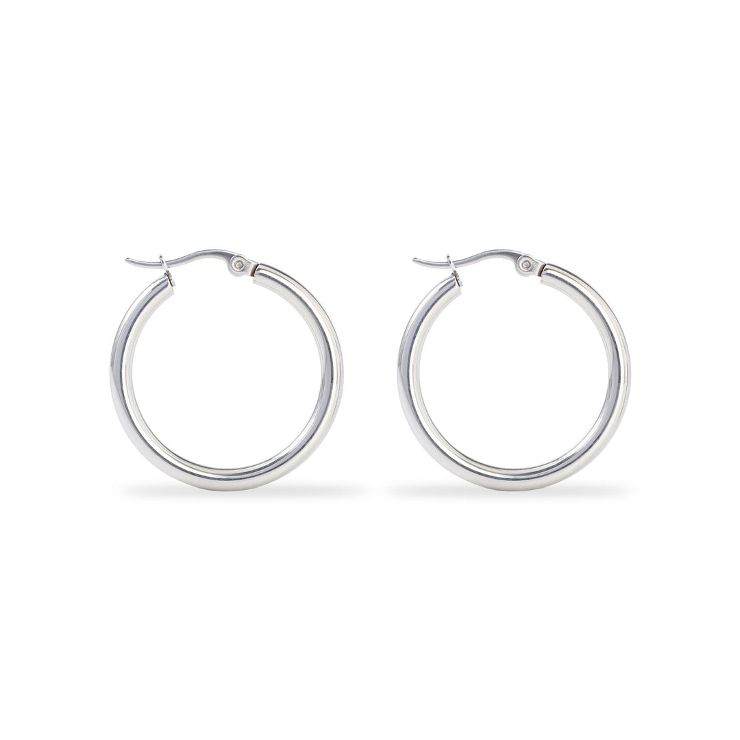 Aros Clásicos de Color plata Pulida