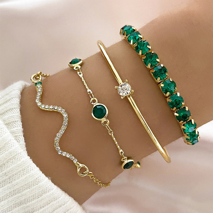 Conjunto de Pulseras Elegantes Sorina Feldwyn en Color oro