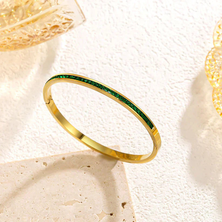 Pulsera Verde Color oro
