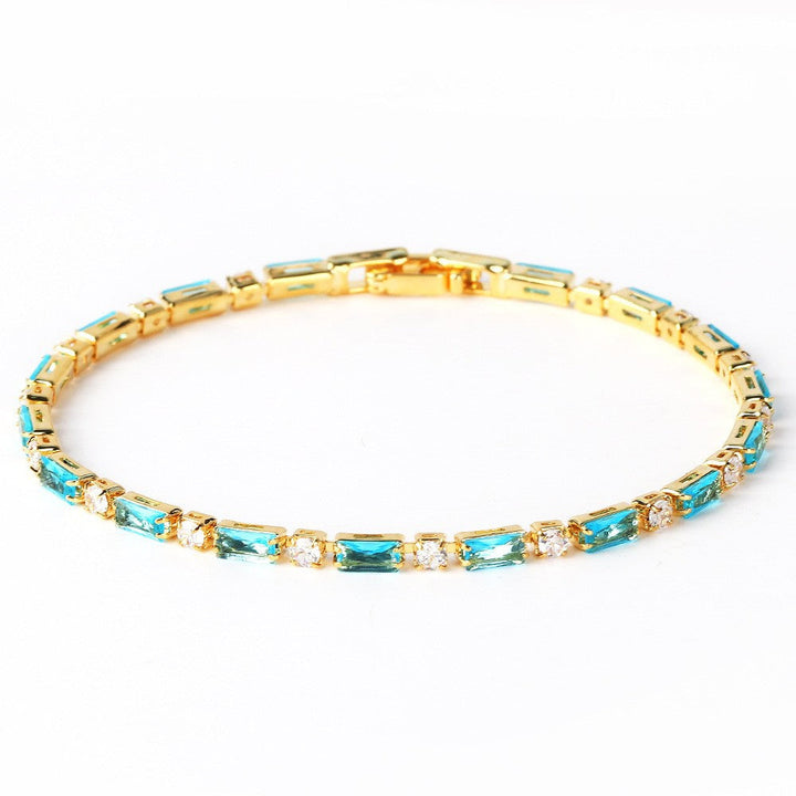 Pulsera Elegante de Turquesa Natural y Color oro
