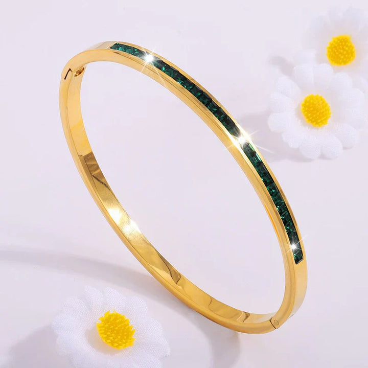 Pulsera Verde Color oro