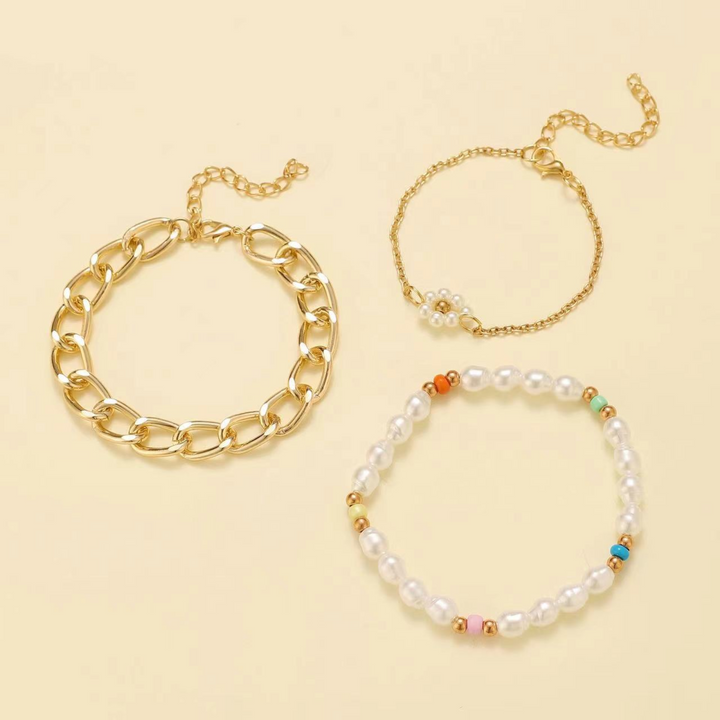 Conjunto de pulseras de margaritas