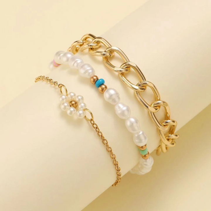 Conjunto de pulseras de margaritas