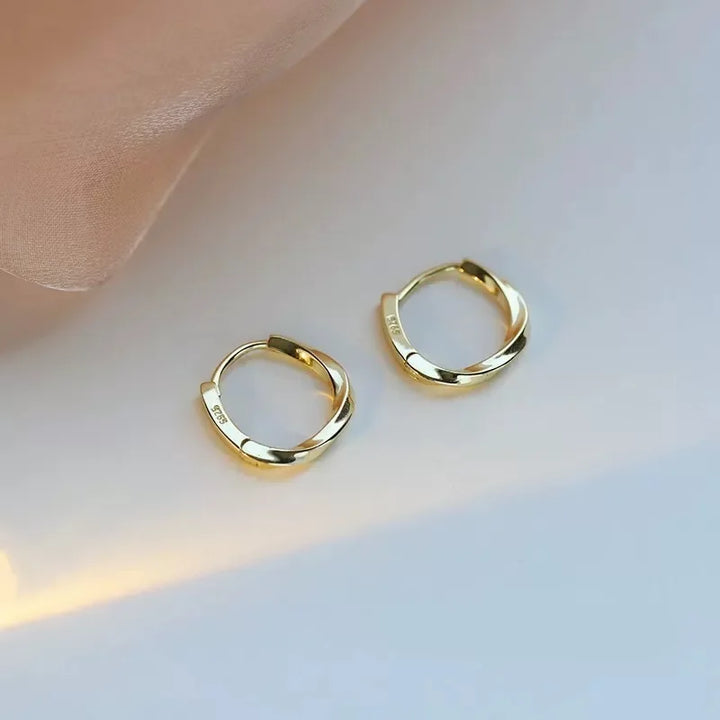 Pendientes de Inlay Redondos de Color plata Esterlina