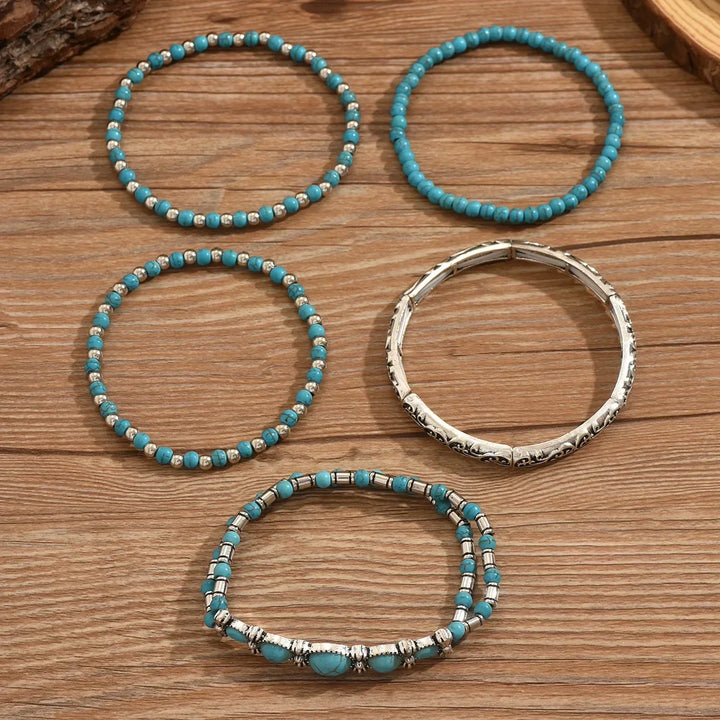 Conjunto de Pulsera Turquesa Bohème