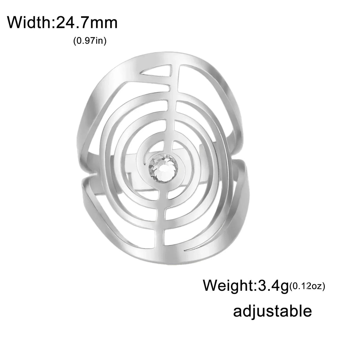 Anillo de Piedra Preciosa en Forma de Espiral