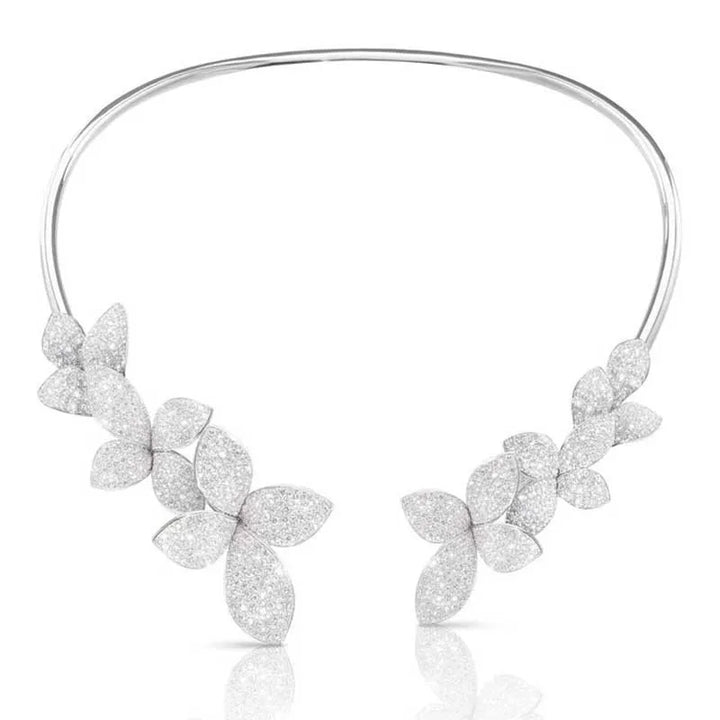 Collar de Cristal de Flores Elegante