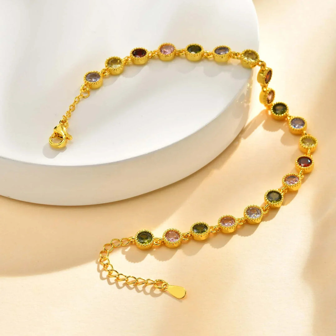 Pulsera de charms de arcoíris brillante