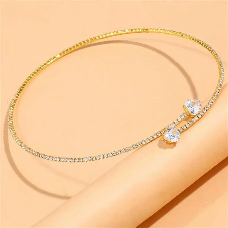 Collar Choker Corazón de Cristal
