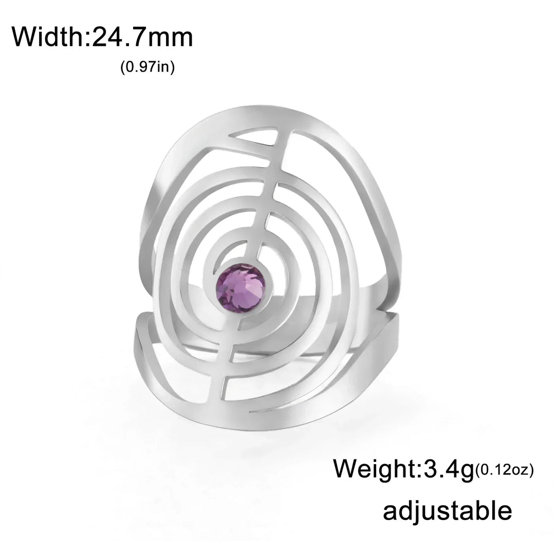 Anillo de Piedra Preciosa en Forma de Espiral