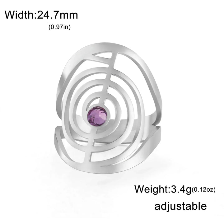 Anillo de Piedra Preciosa en Forma de Espiral
