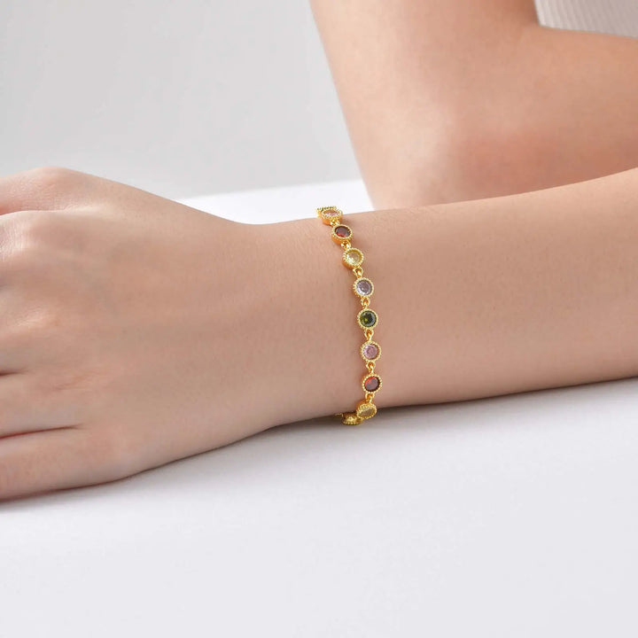 Pulsera de charms de arcoíris brillante